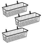 3 Pack Wall-mounted Metal Wire Baskets - Rustic Farmhouse Storage Organizer For