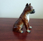 Vintage 6  Ceramic Sitting Brown Boxer Dog Figurine