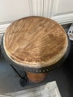 Unknown Handmade 24  Tall Deep Carved Wooden Drum