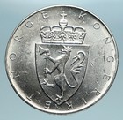 1964 Norway Antique Silver 10 Kronor King Olav V Norwegian Vintage Coin I83474