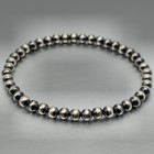 6 25  Sterling Silver 4mm Navajo Pearl Style Native American Stretch Bracelet 