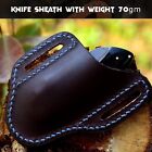 New Folding Pocket Knife Sheath 4 5  Dark Brown Genuine Leather Belt Case