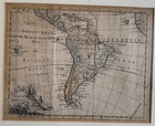 Original 18th Century Map Of South America By Thomas Jefferys Colour Engraving