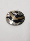 Vintage Soaring Eagle German Silver Belt Buckle Black Enamel Western Usa