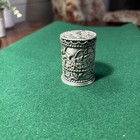 Vintage Ornate Silver Stamp Holder With Floral Hummingbird Design 2    Gorgeous  