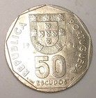 1988 Portugal Portuguese 50 Escudos Ancient Ship Coin Vf 