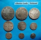 Ghetto Lodz Litzmanstadt Poland Re-strike 9 Coins 1943 Full Set
