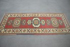 2 6x6 5 Ft Runner Turkish Rug  Vintage Rug  Red Blue Floral Wool Rug