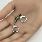 Vintage Alcatraz Tie Tack Novelty Handcuffs Lapel Pin