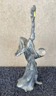 Vintage Spoontiques Wizard Holding A Staff And Crystal Ball  Pewter -lr