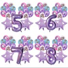 Kpop Demon Hunters Style Birthday Balloon Set   Purple Number 4-8    19 Pcs 