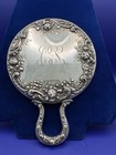 Antique Gorham Sterling Silver Hand Mirror Floral Repousse C430 275g Victorian