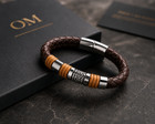 Men s Leather Bracelet Braided Pu Magnetic Clasp Stainless Steel Fashion