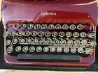 1941 Corona Sterling 3a Maroon Red Portable Typewriter W  Hard Case  Beautiful 