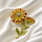 Stylish Yellow Enamel Flower Brooch Pin