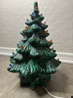 Vintage Atlantic Mold Ceramic 13    Inch Lighted Christmas Tree W  Music Box Base