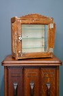 Antique Countertop Display Case Wood Glass Shelf Vintage Apothecary Cabinet
