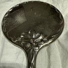 Vintage Silver Plated Ornate Vanity Hand Mirror 8 75    X 5    Heavy