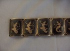 Vintage Antique Sterling Silver 7  Link Bracelet Male   Female Siamese Dancers