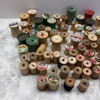 Lot Of 75 Vintage Wood Sewing Thread Empty Spools Various Brands Sizes Crafts