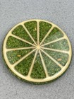Vintage Wondermold Ind  Inc  Lime Slice Resin   Crushed Glass Trivet