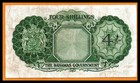 Bahamas Vf Note 4 Shillings Nd 1953 P-13c Qeii Banknote