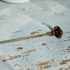Antique Edwardian Hat Pin Cobalt Blue Glass Cabochon Gold Tone 6 Inch Read