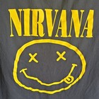 Nirvana Smiley Face Graphic Black T-shirt  Yellow Print  Size Xl
