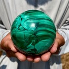 1 75lb Rare Natural Malachite Quartz Hand Carved Sphere Crystal Healing Gem Ball