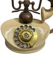 Cradle Handset Rotary Dial Telephone Vintage Ivory   Gold French Victorian Phone
