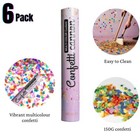 Confetti Cannon Party Poppers Shooters 6 Pack Biodegradable Multicolor Confett