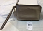 Nwt Authentic Coach Corner Zipper Wristlet Platinum  Color F54626