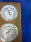 Vintage Sunbeam Barometer Thermometer Humidity Weather Center Solid Wood