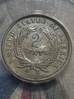 1865 Two Cent Piece  Much Better Condition  Anacs Au53  Free Shipping