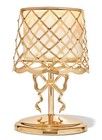 Bath And Body Works Gold Bow Pedestal Sleeve 3 Wick Candle Holder
