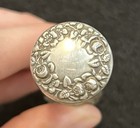 Antique Victorian Cut Glass Perfume Bottle With Sterling Silver Repousse Lid