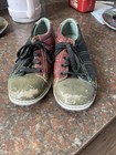C  Vintage Linds Rental Bowling Shoes Youth Sz  4-5 Funky Red Black Boys Girls