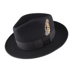 100  Wool Hand Made Wider Brim Felt Fedora Trilby Hat With Band