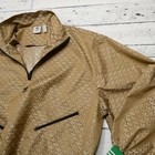 Adidas Jacket Womens Large Beige Trefoil Print 1 4 Zip Windbreaker Ik7883