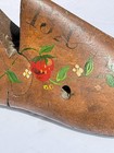 Vintage Hand Painted Wooden Shoe Form Folk Art Kitschy Farmhouse Chic Strawberry
