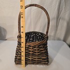 Vintage Woven Basket With Tall Arch Handle
