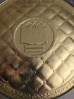 Vintage Gold Metal Tin Embossed Country Inn Fruit Cake Guildcraft Empty 8  X3 5 