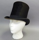 Antique Knox English Beaver Felt Stovepipe Top Hat Victorian Mens Size 6-7 8 7