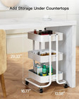 3 Tier Metal Rolling Utility Cart  Heavy-duty Storage Rolling Cart With 2 Lockab