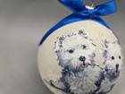 D708 Hand-made Christmas Ornament Dog West Highland White Terrier Westi - 2 Sit