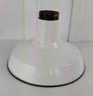Vintage White Porcelain Enamel Barn Gas Station Light Shade Screw Top 12 