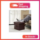 Bsketa Storage Ottoman Bench 17 Inch Folding Leather Foot Rest Stool  Brown