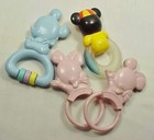 Disney Baby Mickey Minnie Mouse Toy 4pc Lot Figures Teethers Vintage 80s 90s