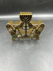 Vtg Jewish Letter Holder Hebrew Lions 12 Tribes Of Israel Metal