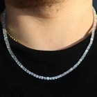 Men s Tennis Necklace 20ct Round Cut Lab Created Diamond 14k White Gold Plated